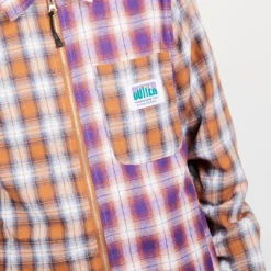 Mode Vêtement Magasin -Mode Vêtement Magasin Butter Goods Patchwork Plaid Overshirt Brown Purple 2