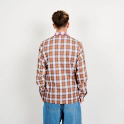 Butter Goods Patchwork Plaid Oversirt - Brown / Purple -Mode Vêtement Magasin Butter Goods Patchwork Plaid Overshirt Brown Purple 3