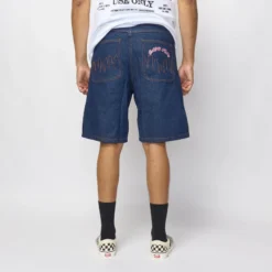Cash Only - Logo Denim Shorts (Raw Indigo) -Mode Vêtement Magasin Cash Only Logo Denim Shorts Raw Indigo 3
