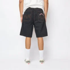 Cash Only - Logo Denim Shorts (Washed Black) -Mode Vêtement Magasin Cash Only Logo Denim Shorts Washed Black 3
