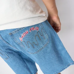Cash Only - Logo Denim Shorts (Washed Indigo) -Mode Vêtement Magasin Cash Only Logo Denim Shorts Washed Indigo 4