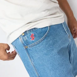 Cash Only - Logo Denim Shorts (Washed Indigo) -Mode Vêtement Magasin Cash Only Logo Denim Shorts Washed Indigo 5