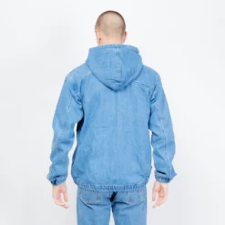 Mode Vêtement Magasin -Mode Vêtement Magasin Dime Hood Denim Bomber Light Wash 4