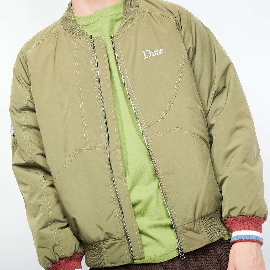 DIME - Velcro Patch Bomber Jacket (Asparagus) 5 DIME - Velcro Patch Bomber Jacket (Asparagus) – Image 5