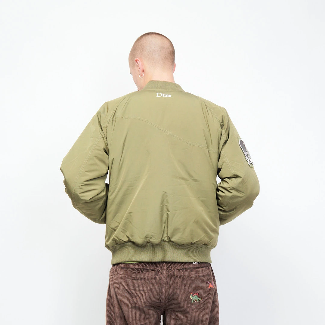 DIME - Velcro Patch Bomber Jacket (Asparagus) 3 DIME - Velcro Patch Bomber Jacket (Asparagus) – Image 3