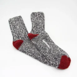 Druthers Organic Cotton Rib Slub Crew Sock - Navy & Red -Mode Vêtement Magasin Druthers Organic Cotton Rib Slub Crew Sock Navy Red 02