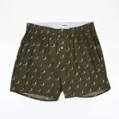 Druthers Organic Cotton Seagull Boxer Shorts - Olive -Mode Vêtement Magasin Druthers Organic Cotton Seagull Boxer Shorts Olive