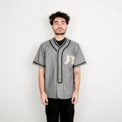 FUCKING AWESOME BASEBALL OVER SHIRT - GREY / BLACK