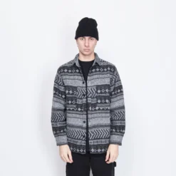 Alas Caps Co - Joshua LS Oversirt (Black/Gray) -Mode Vêtement Magasin Helas Caps Co Joshua LS Overshirt Black Grey 1