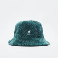 Kangol Faux Fur Bucket - Blue Houndstooth