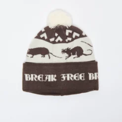 Last Resort AB - Rat Race Pom -Pom Fold Beanie (Shock Brown)
