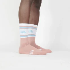 Milk Milson Socks Made In France - Rose Antico/Light Blue -Mode Vêtement Magasin Milk Milson Socks Made in France Rose Antico Light Blue 4