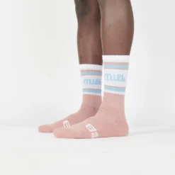 Milk Milson Socks Made In France - Rose Antico/Light Blue -Mode Vêtement Magasin Milk Milson Socks Made in France Rose Antico Light Blue 5
