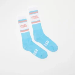 Milk Milson Socks Made In France - Light Blue/Rose Antico