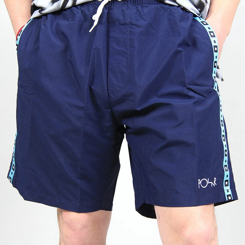 Polar Skate Co Square Stripe City Swim Navy Shorts – Image 4