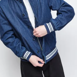 Pop Trading Company - Varsity Jacket (Denim) -Mode Vêtement Magasin Pop Trading Company Varsity Jacket Denim 7