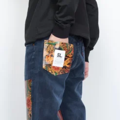 SL Supply - Jeans Leather Patch (washed Black) -Mode Vêtement Magasin SL Supply Jeans Leather Patch Washed Black 4