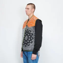 SL Supply - Liner Bandana Reversible Jacket (Orange/White/Black) -Mode Vêtement Magasin SL Supply Liner Bandana Veste Reversible Orange White Black 3
