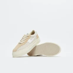 Stepney Workers Club - Dellow S-Strike Track Suede Perf (Ecru/White) -Mode Vêtement Magasin Stepney Workers Club Dellow S Strike Track Suede Perf Ecru White 3