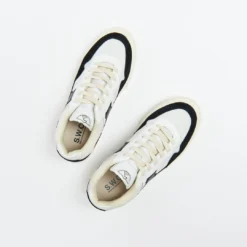 Stepney Workers Club - Pearl S-Strike Suede Mix (White/Black) -Mode Vêtement Magasin Stepney Workers Club Pearl S Strike Suede Mix White Black 7