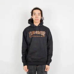 Thrasher Sweatshirt Oulined Hood - Black / Orange