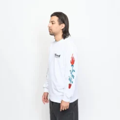 Tired Skateboards - Nothing LS Tee Organic (White) -Mode Vêtement Magasin Tired Skateboards Nothing Ls Organic Tee White 3