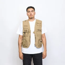 Tired Skateboards - OG Fishing Vest (Khaki) -Mode Vêtement Magasin Tired Skateboards OG Fishing Vest Khaki 1