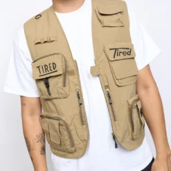 Tired Skateboards - OG Fishing Vest (Khaki) -Mode Vêtement Magasin Tired Skateboards OG Fishing Vest Khaki 2