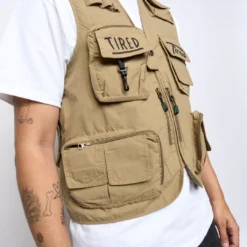 Tired Skateboards - OG Fishing Vest (Khaki) -Mode Vêtement Magasin Tired Skateboards OG Fishing Vest Khaki 4