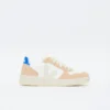 Veja - V -10 Chromefree Leather (White/Sahra/Paros Blue)