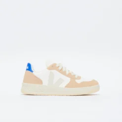 Veja - V -10 Chromefree Leather (White/Sahra/Paros Blue)
