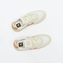 Veja-V-90 Women's Leather (Extra-White/Umber) 13 Veja-V-90 Women's Leather (Extra-White/Umber) -Mode Vêtement Magasin Veja V 90 Women sLeather Extra White Umber 8