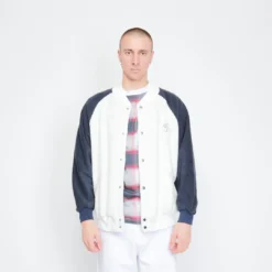Yardsale - Fleece Bomber (White/navy) -Mode Vêtement Magasin Yardsale Fleece Bomber White navy 1